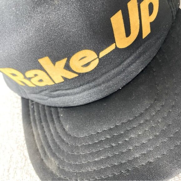 Vintage New Image Rake Up Black Yellow Foam Snap Back Trucker Hat - Picture 4 of 13
